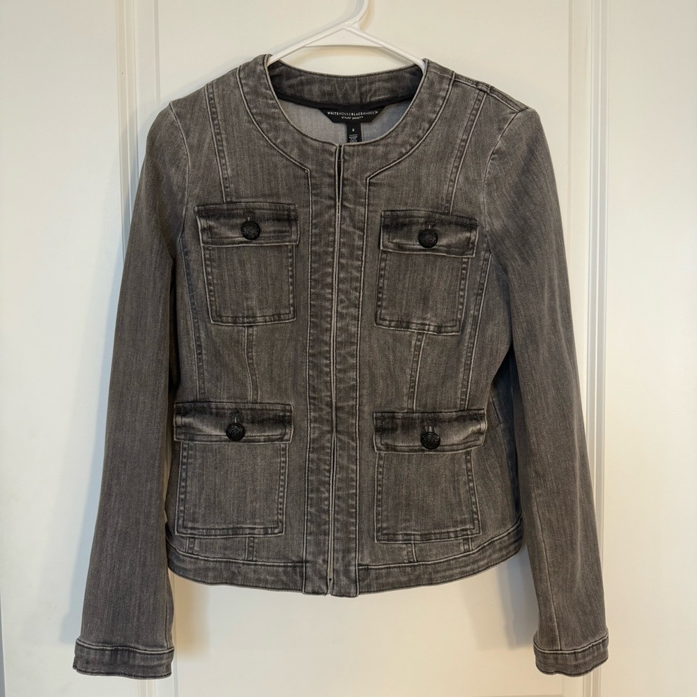 White House Black Market Charcoal Jean Jacket